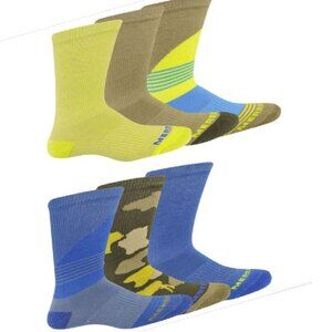 MERRELL Cushioned Hybrid Hike Crew 6 Pack Women's socks M/L 5-9  Kids 3.5-7 NEW